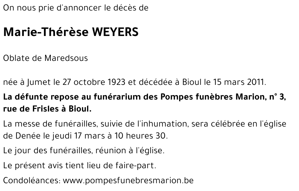 Marie-Thérèse WEYERS