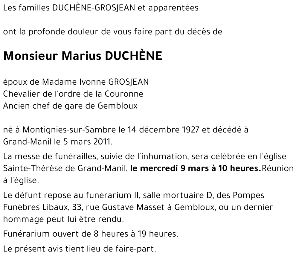 Marius DUCHENE