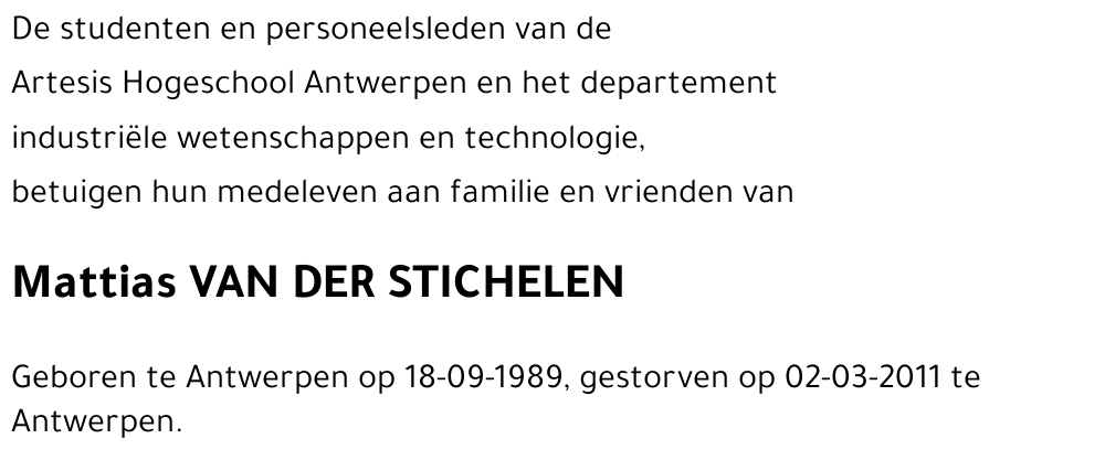 Mattias VAN DER STICHELEN