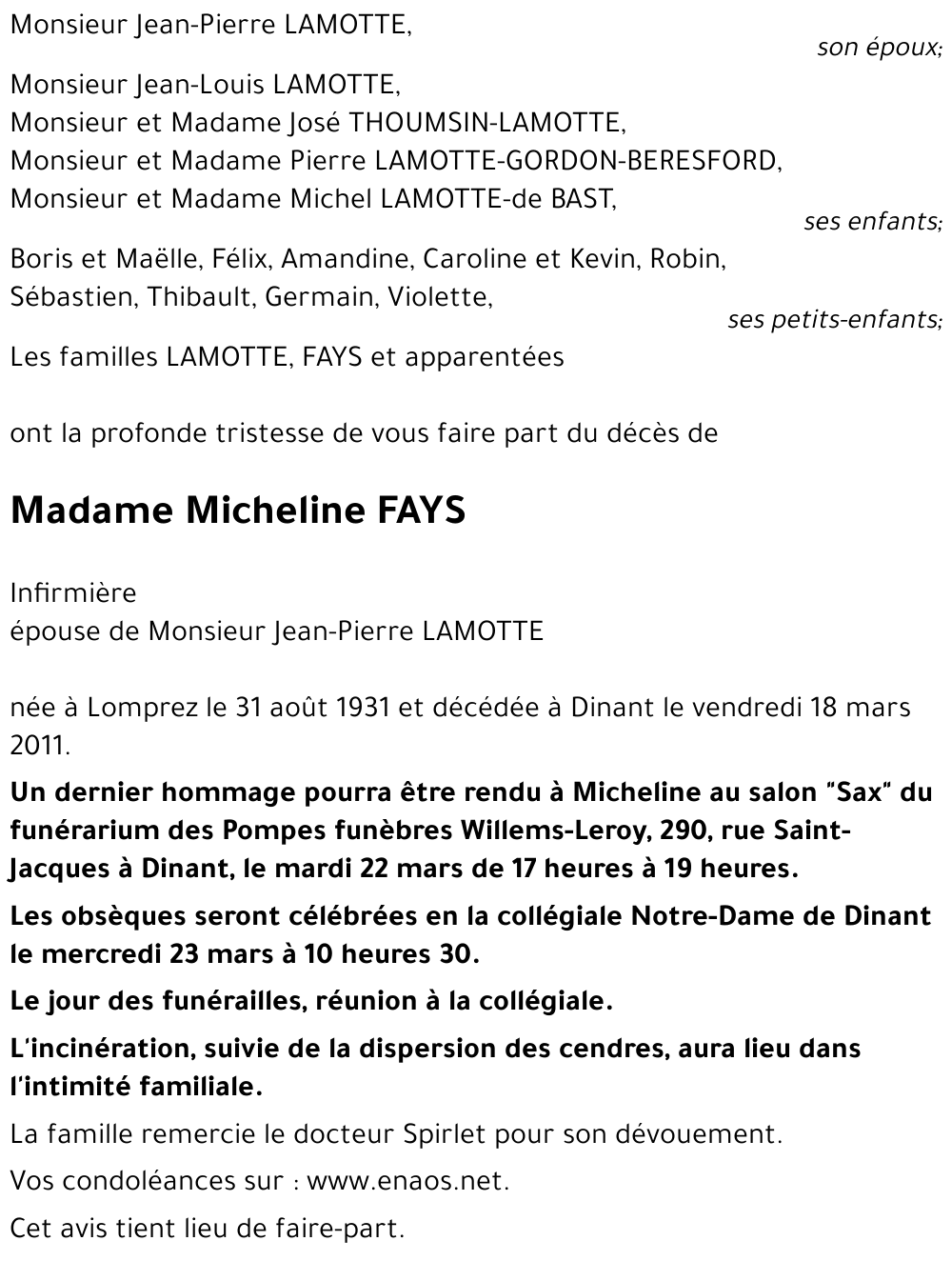 Micheline FAYS
