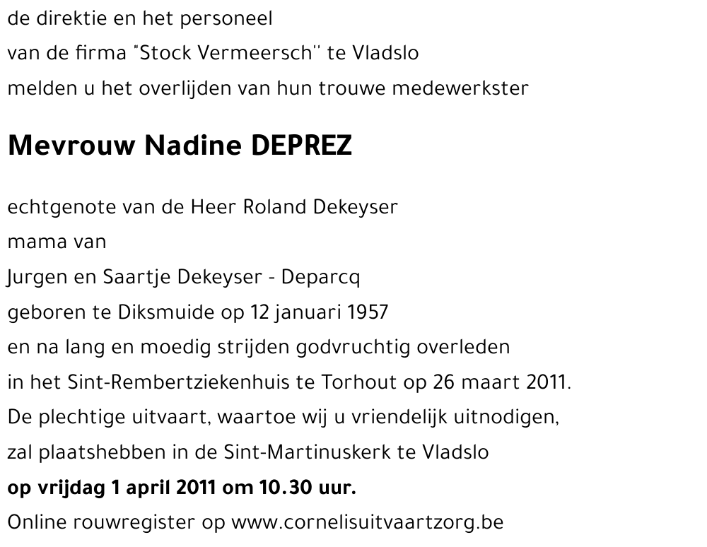 Nadine DEPREZ