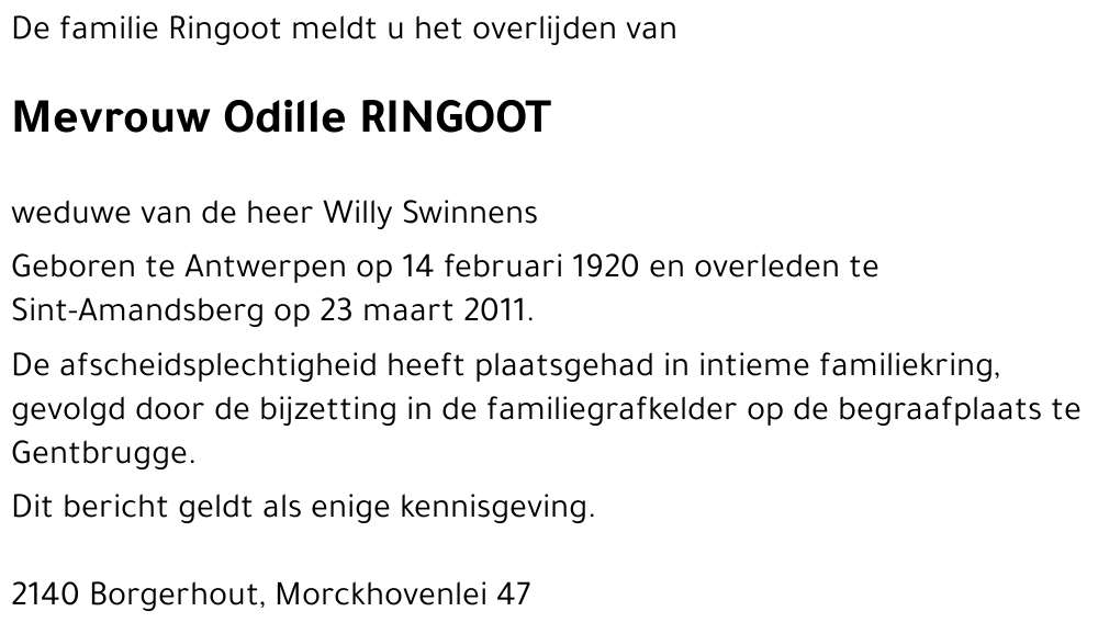 Odille Ringoot