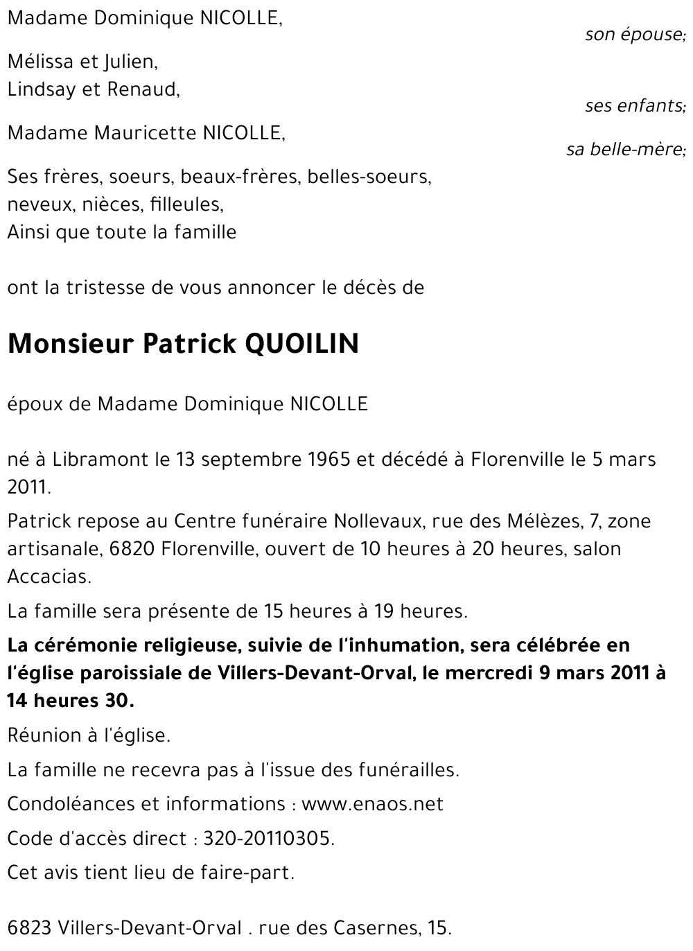 Patrick QUOILIN