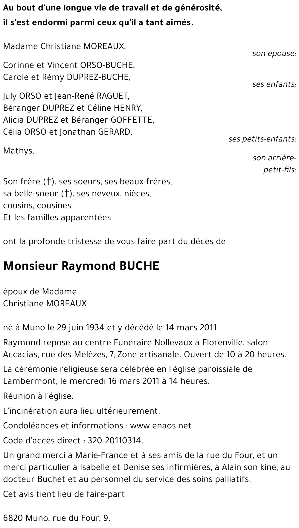 Raymond BUCHE