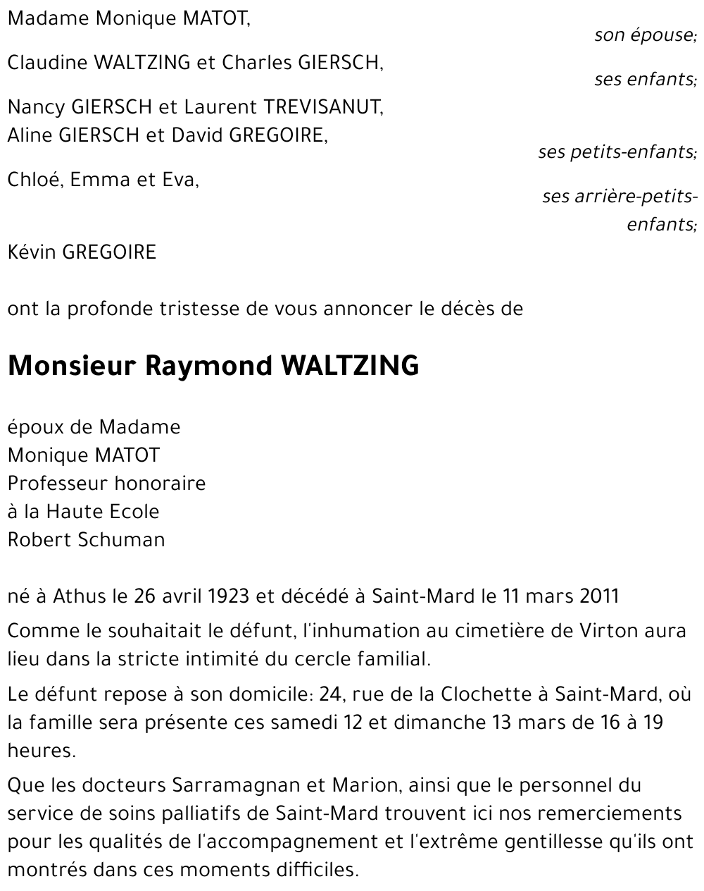 Raymond WALTZING