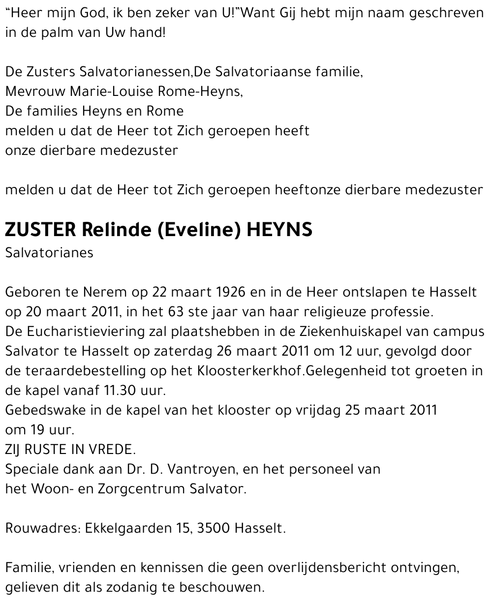 Relinde (Eveline) HEYNS