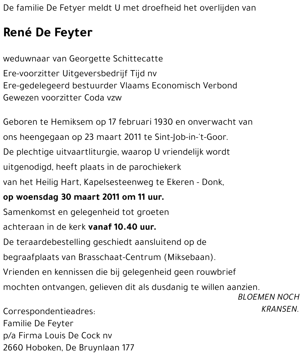 René DE FEYTER