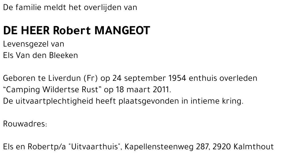 Robert MANGEOT