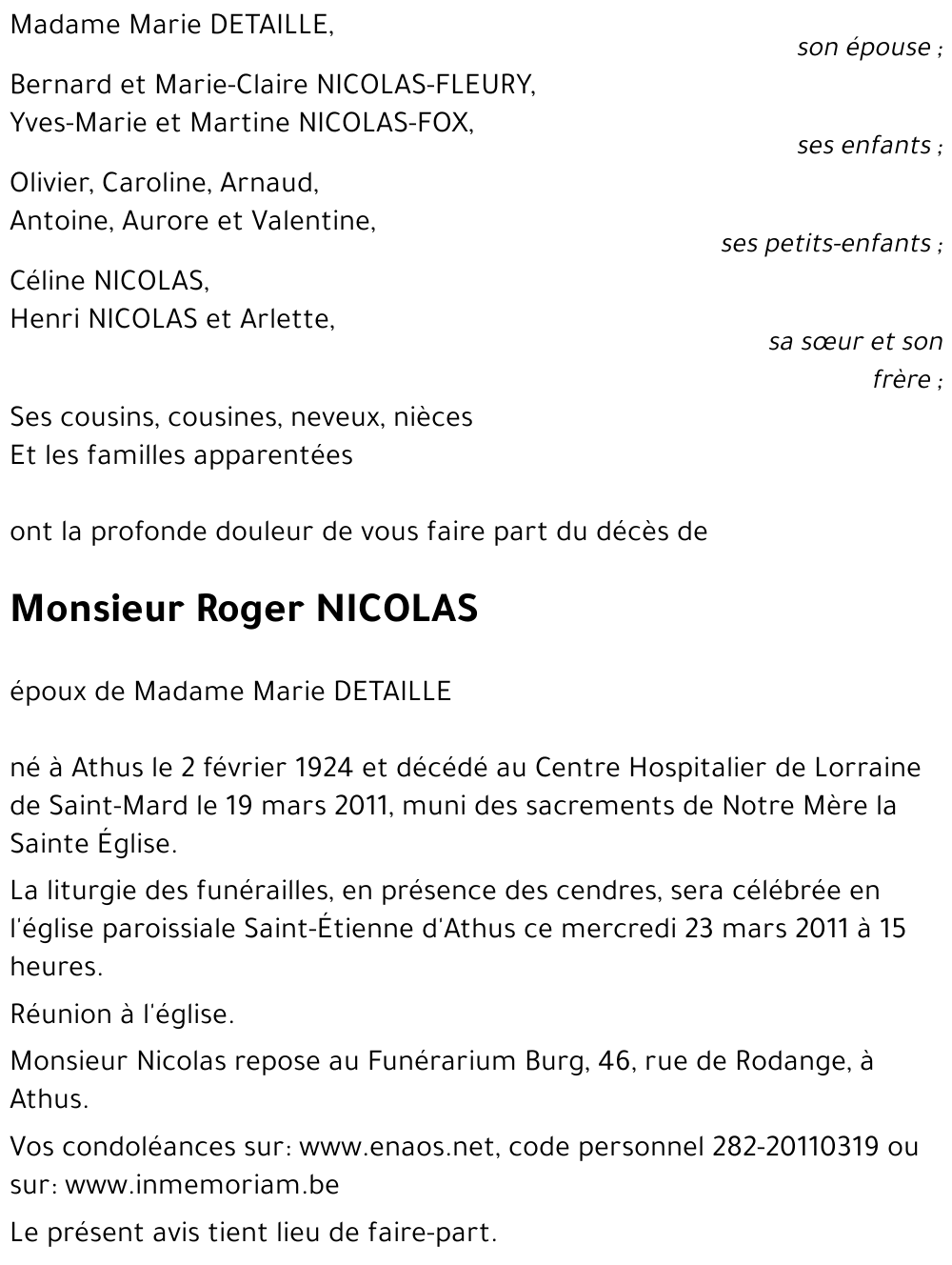 Roger NICOLAS