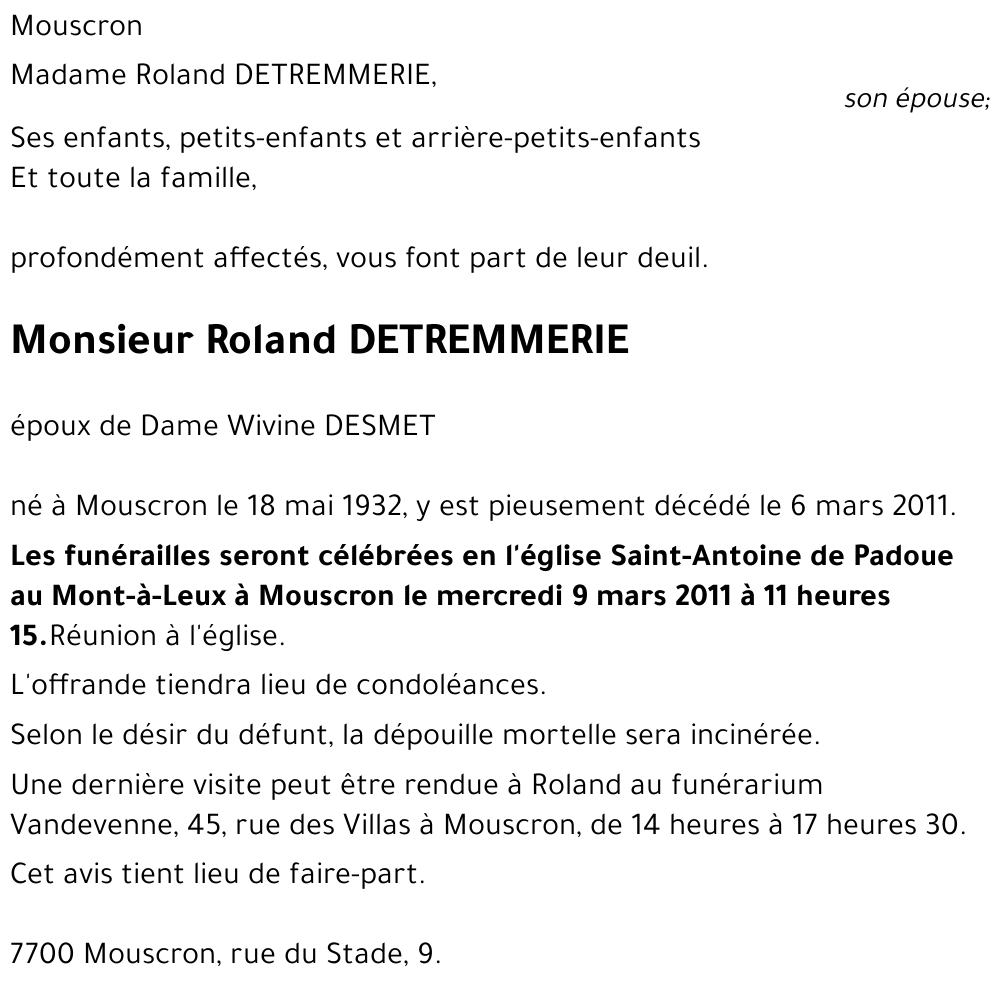 Roland DETREMMERIE