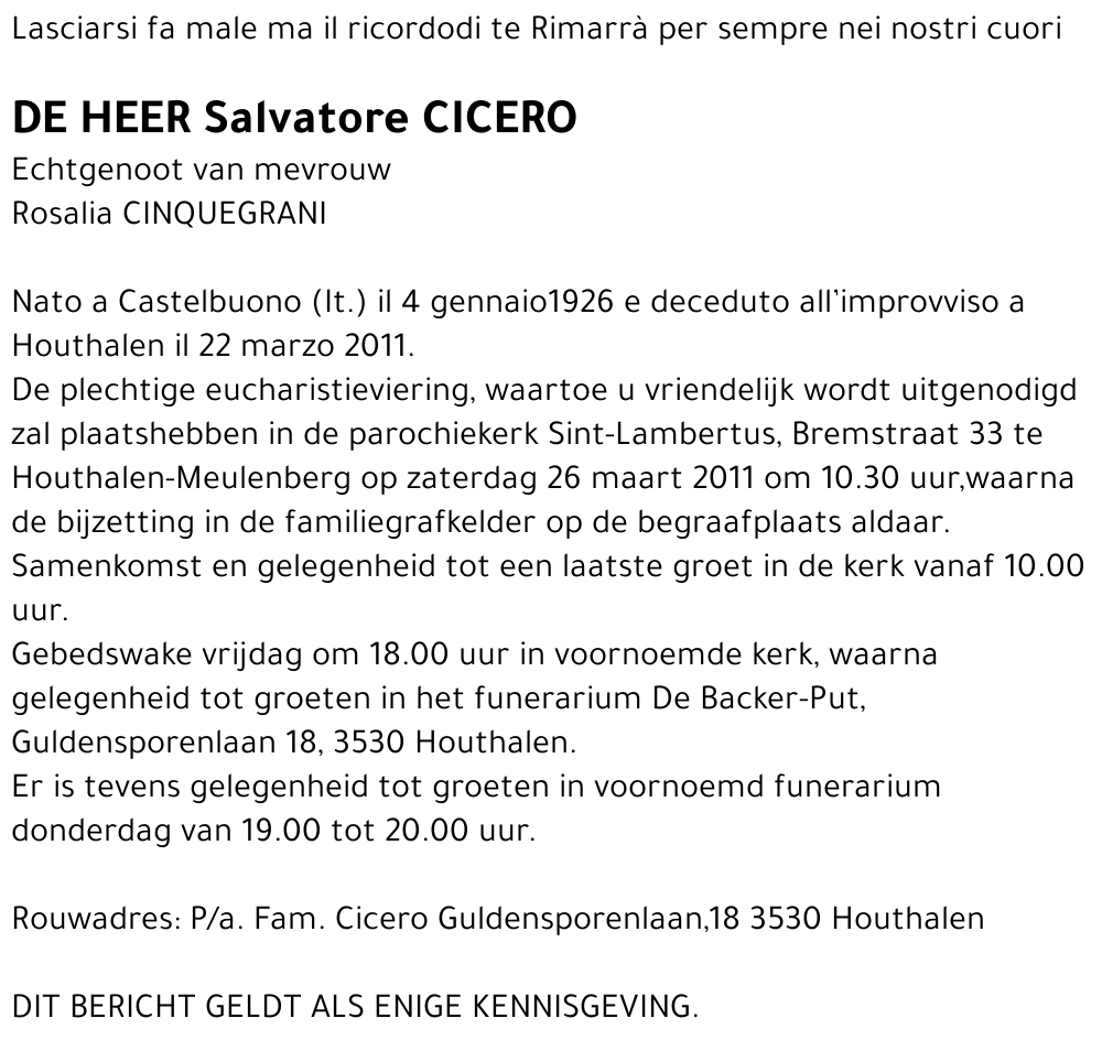 Salvatorealen CICERO