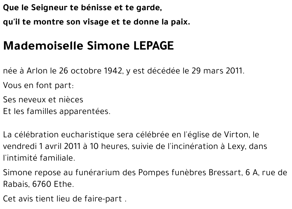 Simone LEPAGE