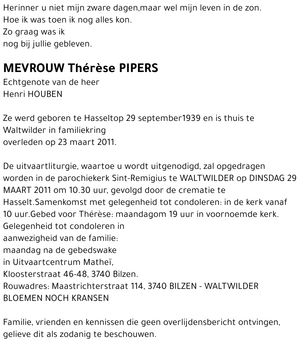 Thérèse PIPERS