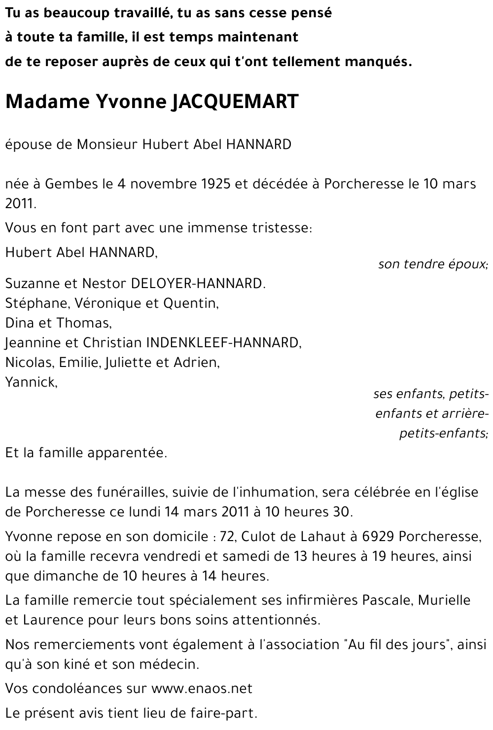 Yvonne JACQUEMART
