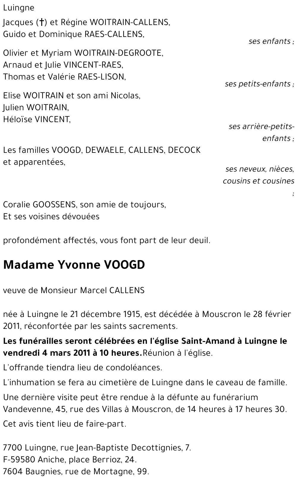Yvonne VOOGD