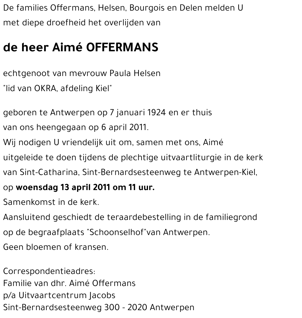 Aimé OFFERMANS