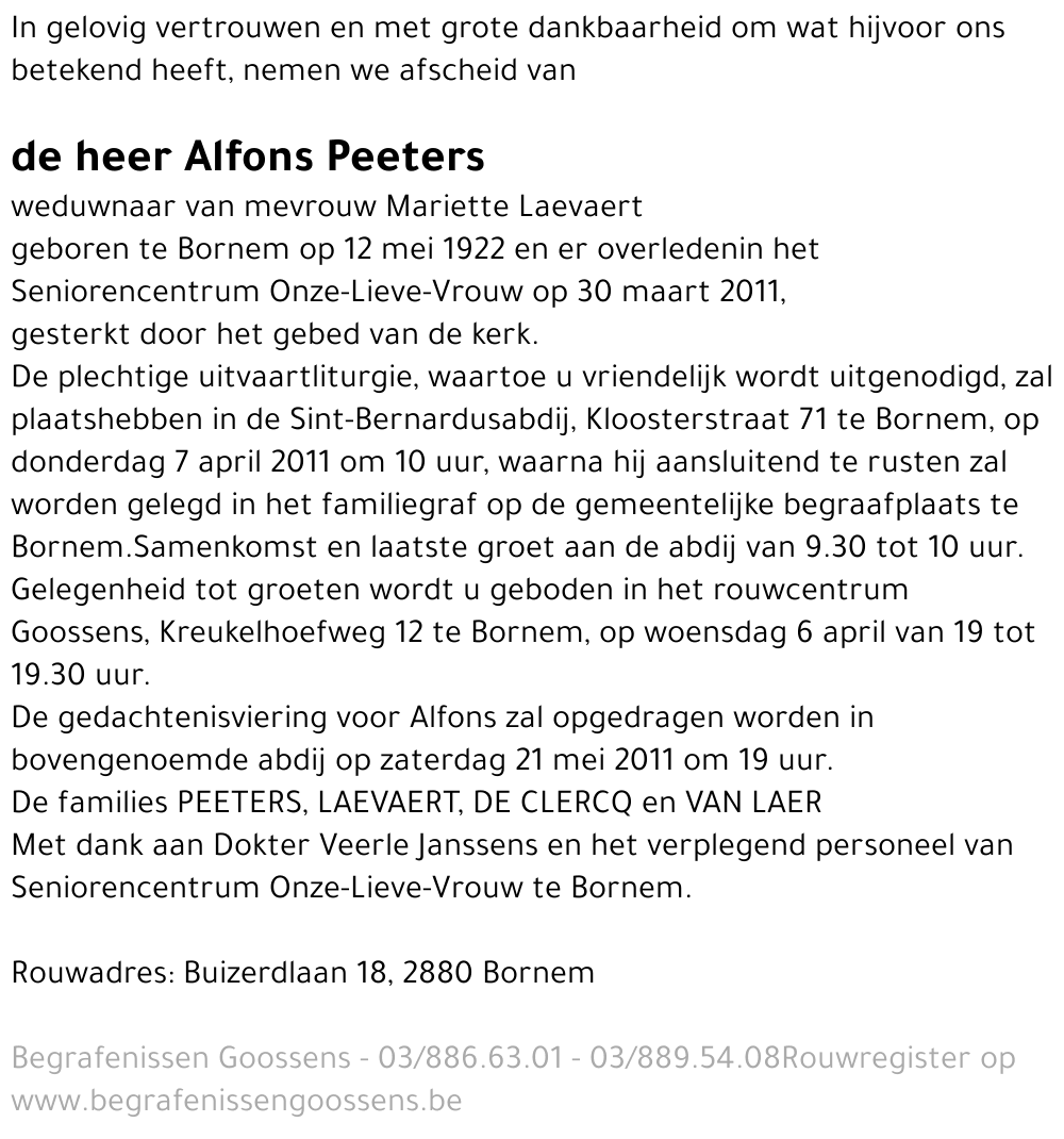 Alfons Peeters