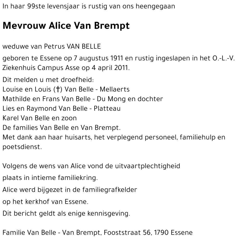Alice Van Brempt