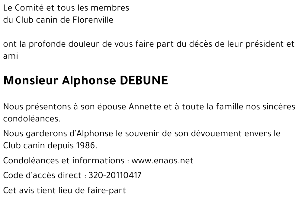 Alphonse DEBUNE