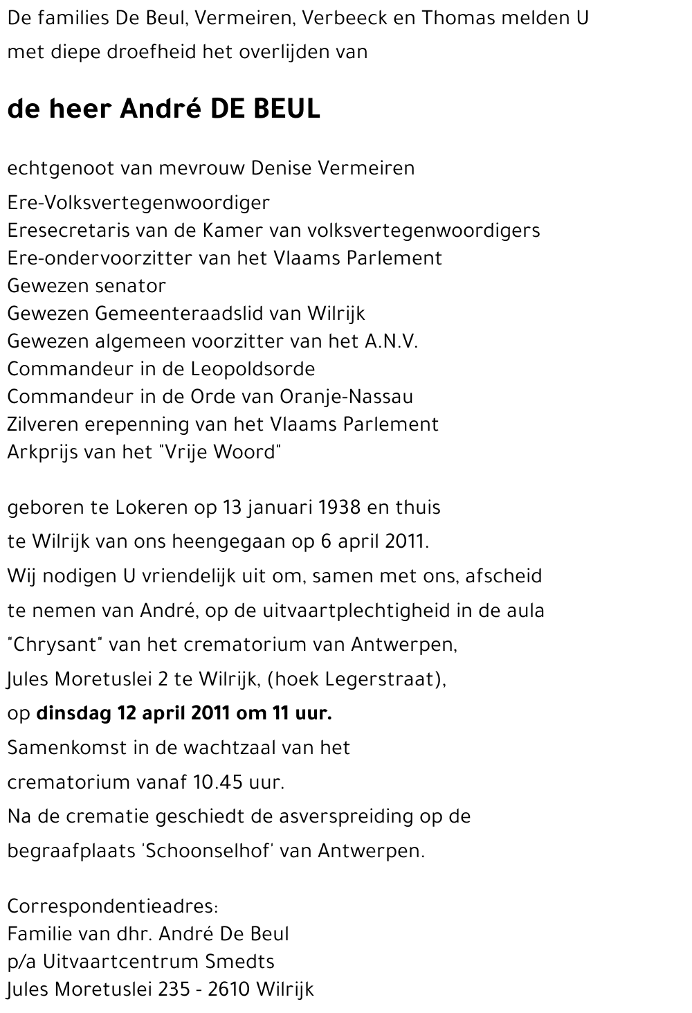 André DE BEUL