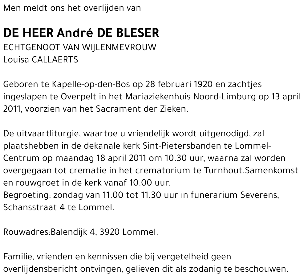 André De Bleser