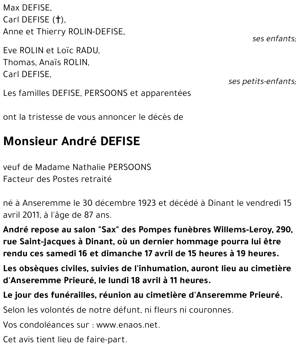 André DEFISE