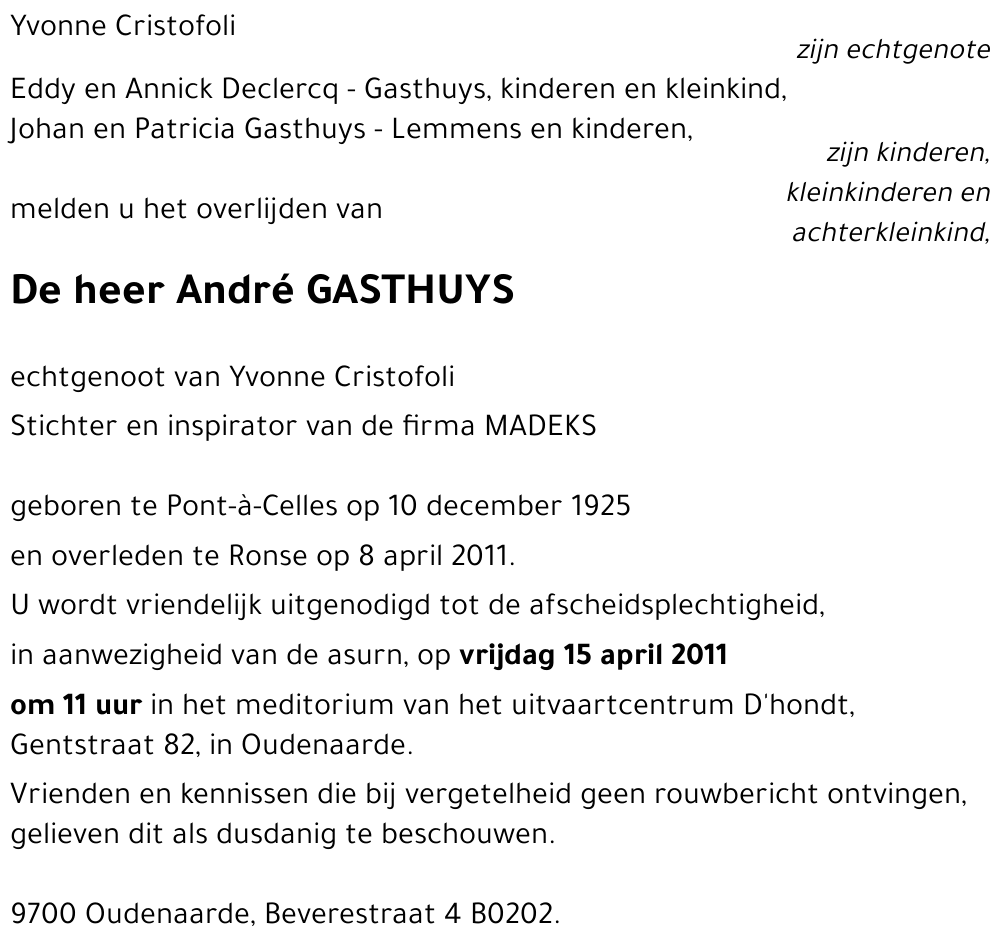 André GASTHUYS