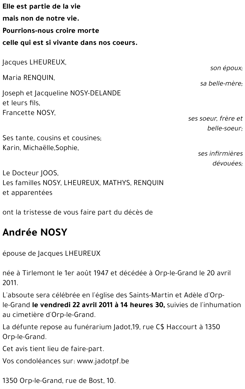 Andrée NOSY