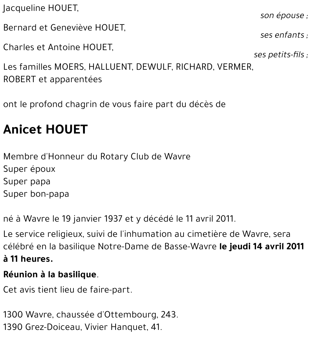 Anicet HOUET