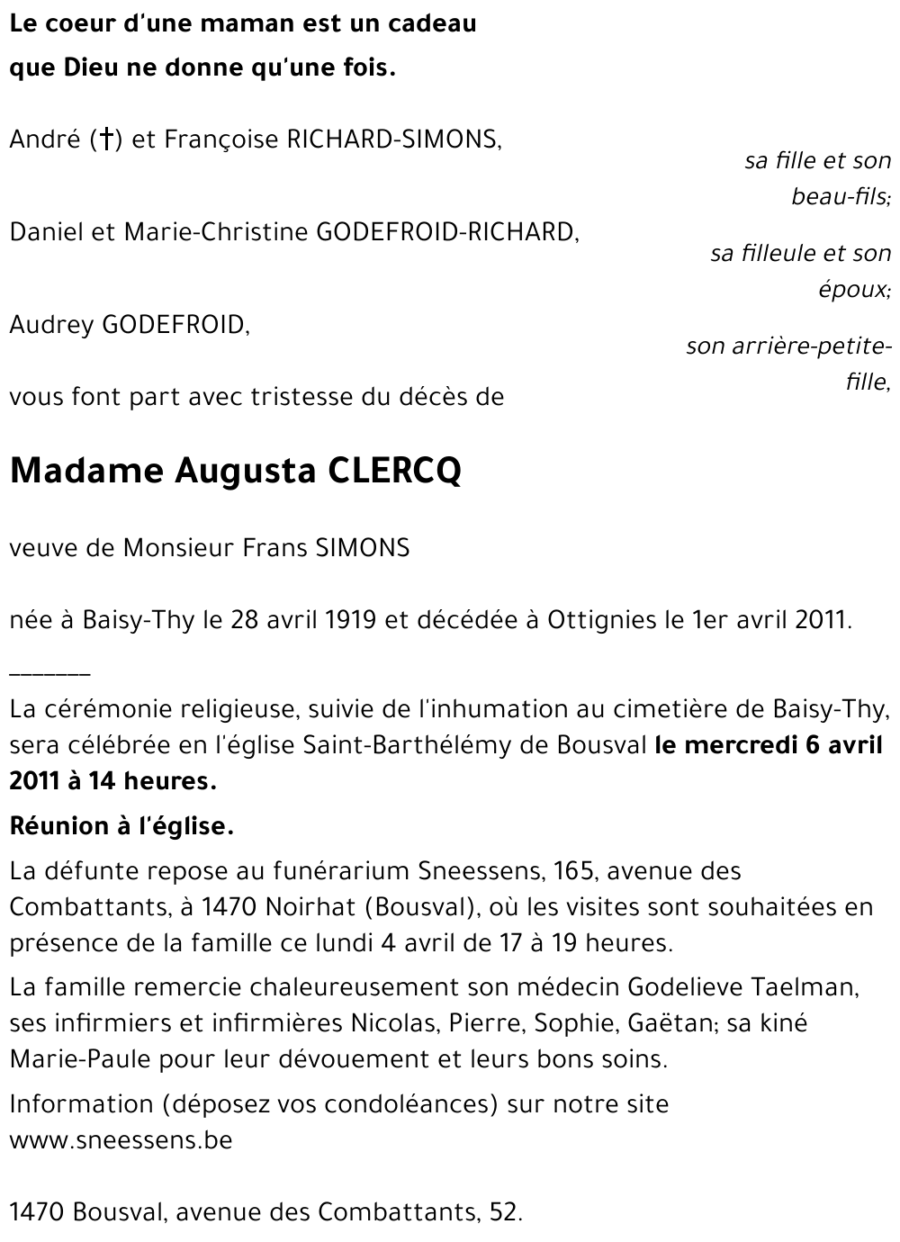 Augusta CLERCQ
