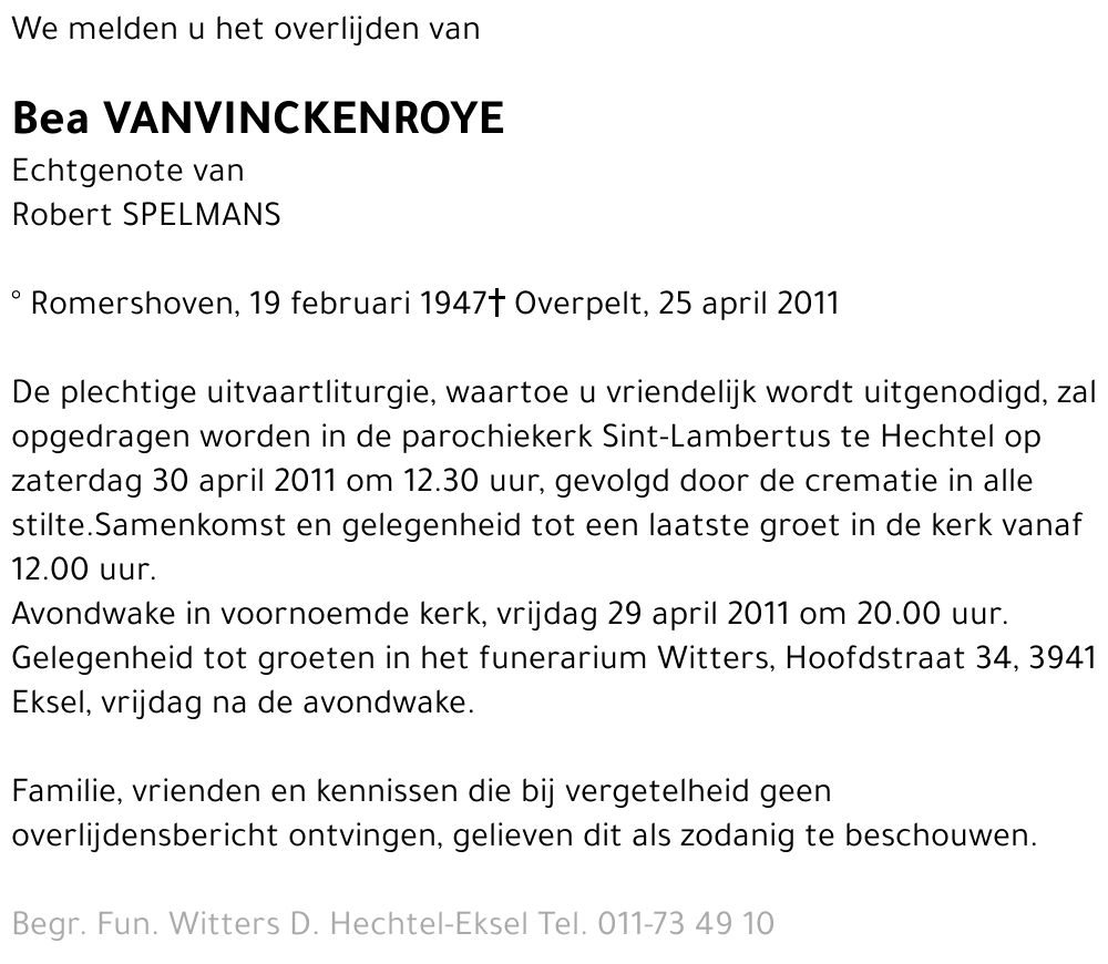 Bea Vanvinckenroye