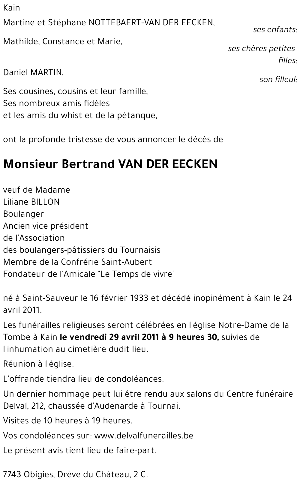 Bertrand VAN DER EECKEN
