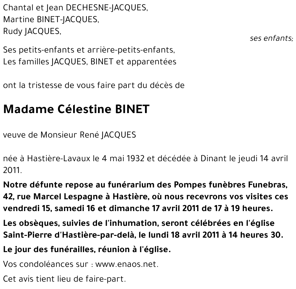 Célestine BINET