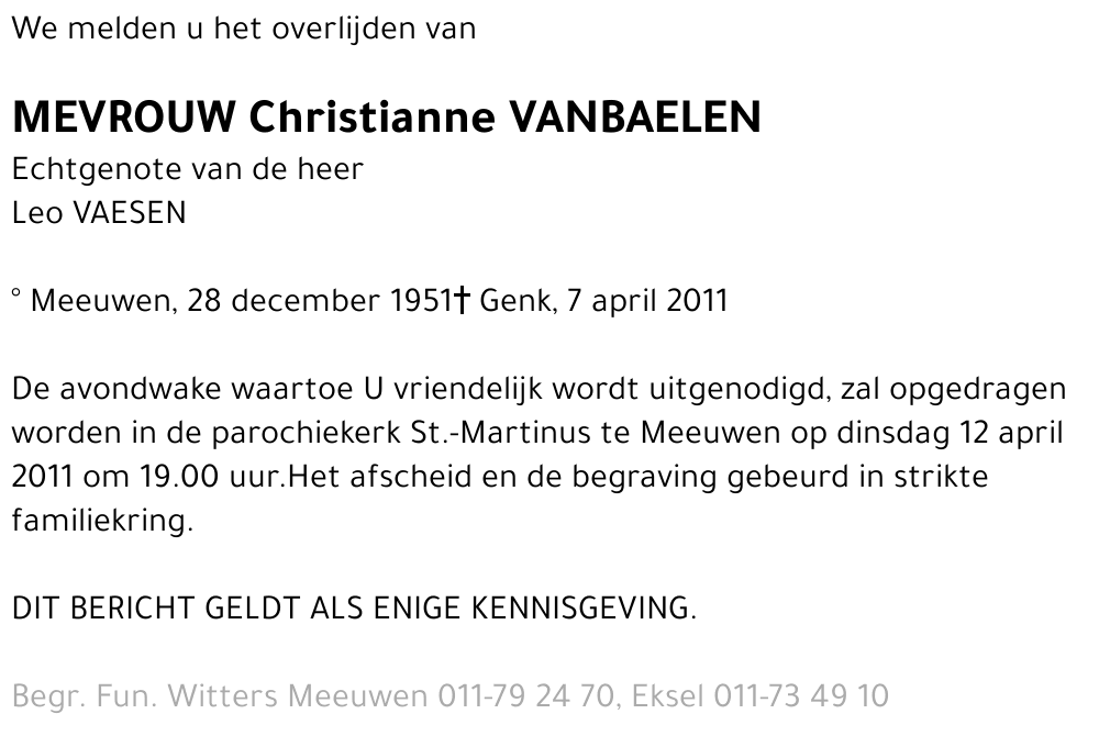 Christianne Vanbaelen