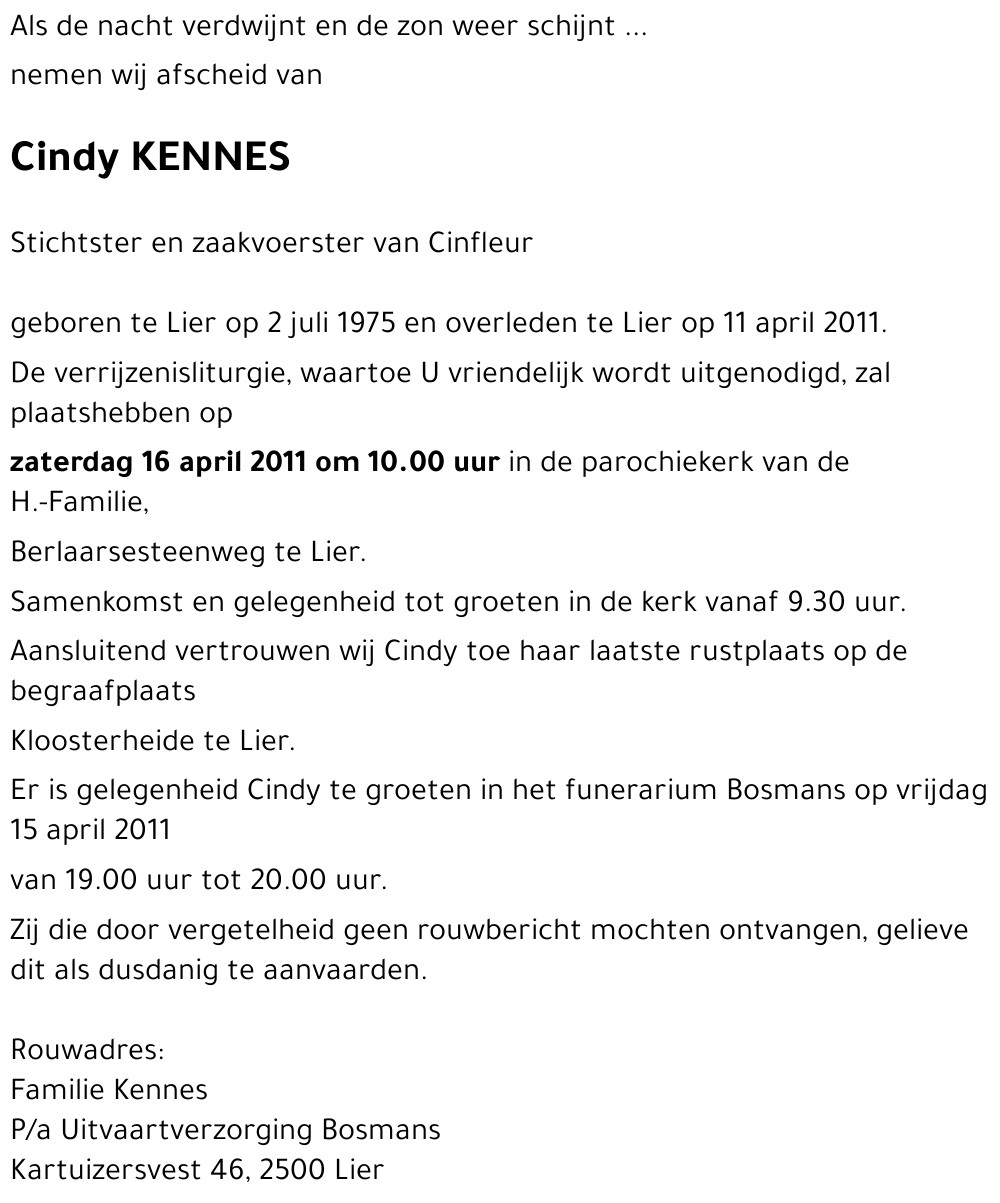 Cindy KENNES