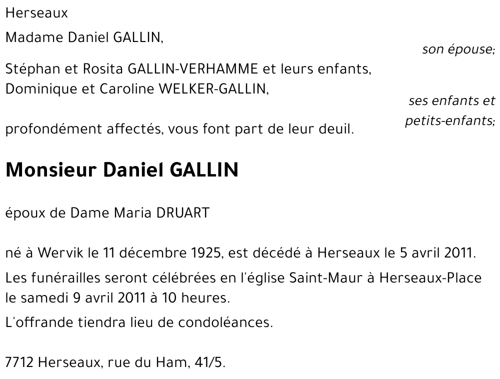 Daniel GALLIN