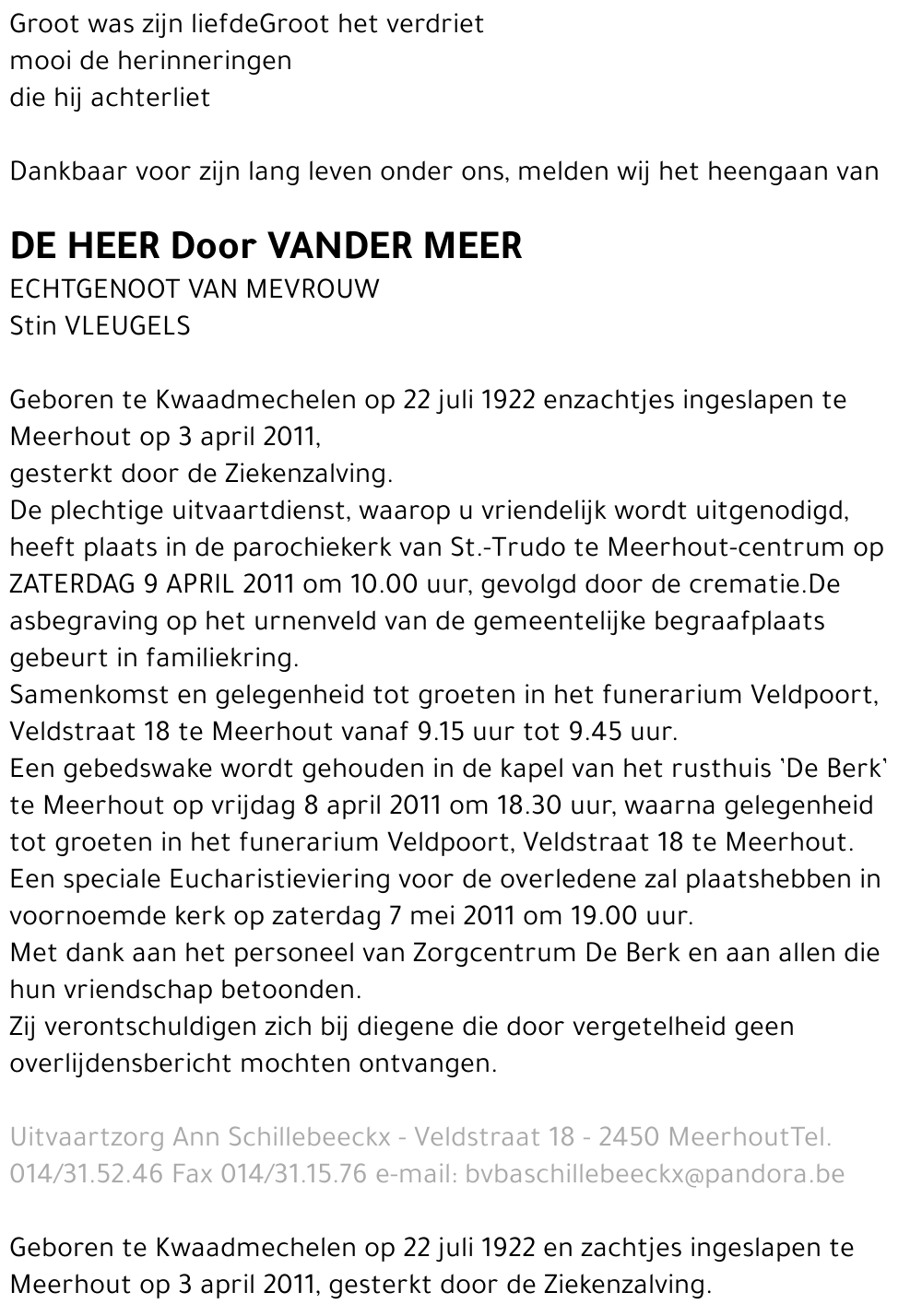 Door Vander Meer