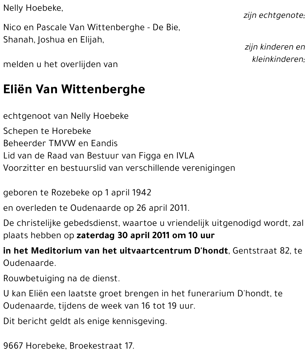 Eliën Van Wittenberghe