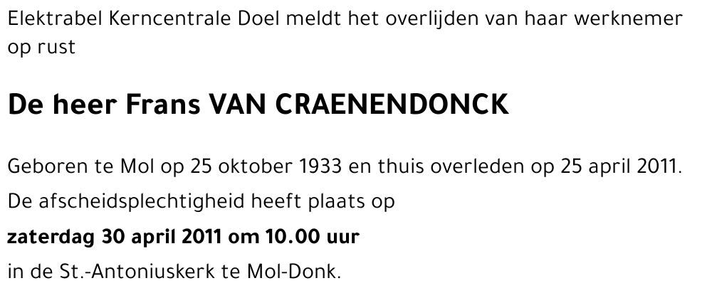 Frans VAN CRAENENDONCK