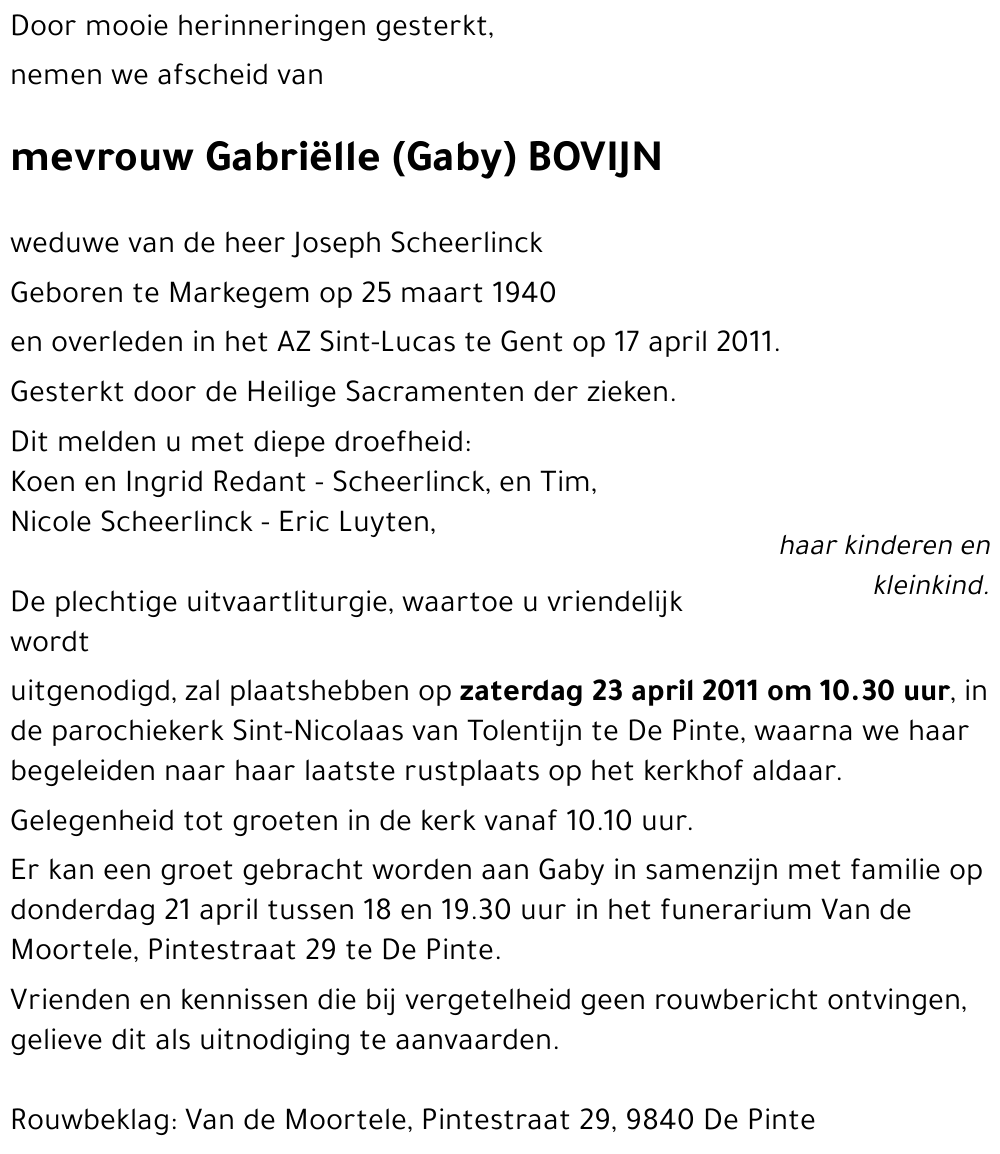 Gabriëlle (Gaby) BOVIJN