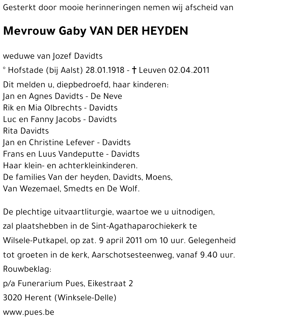 Gaby VAN DER HEYDEN