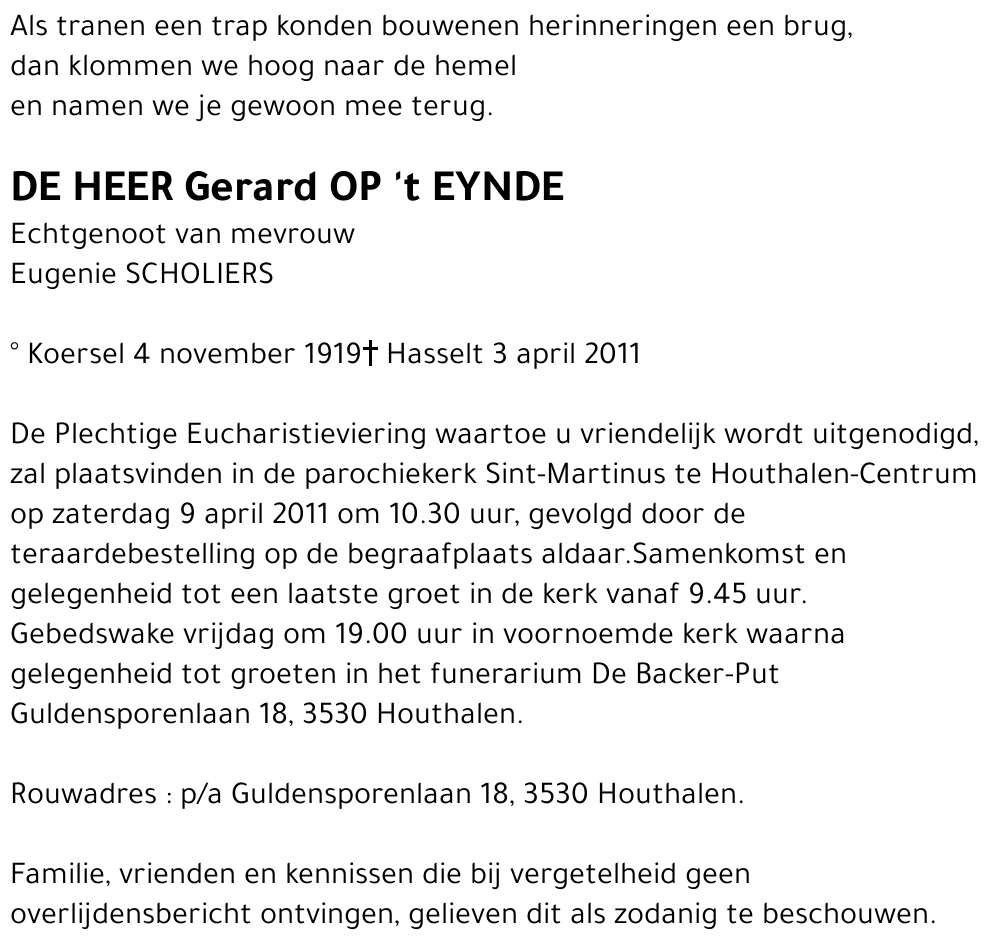 Gerard Op 't Eynde