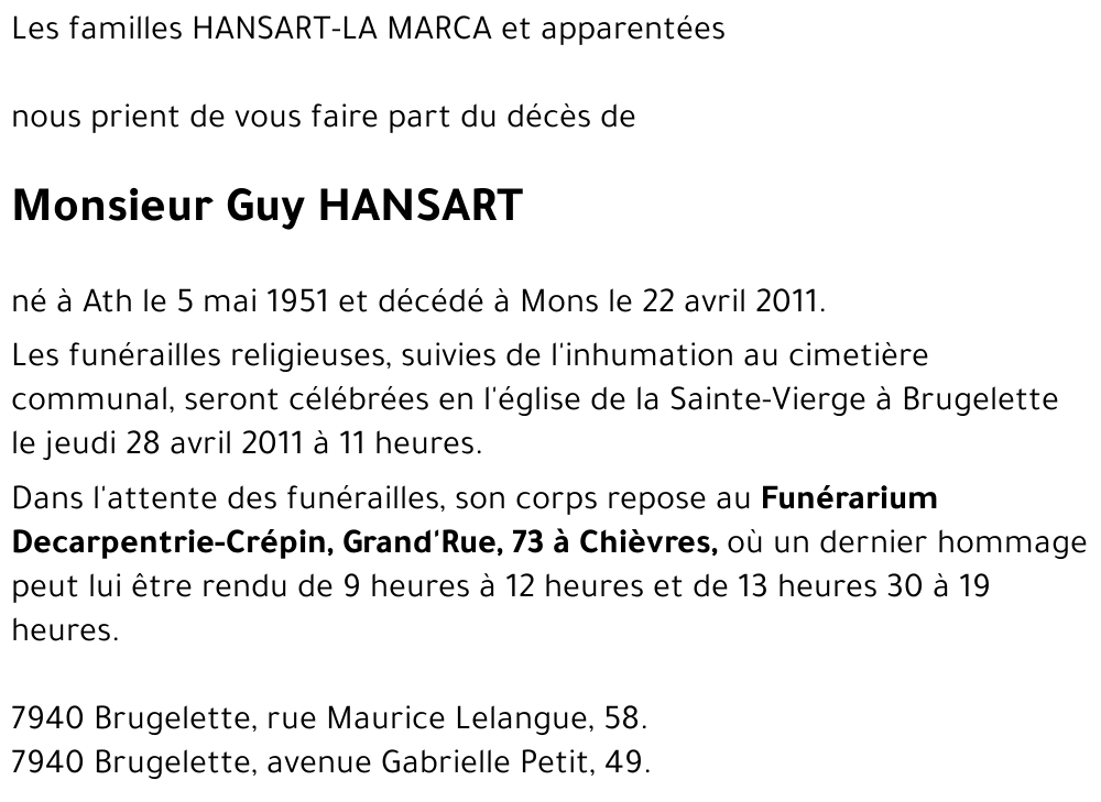 Guy HANSART