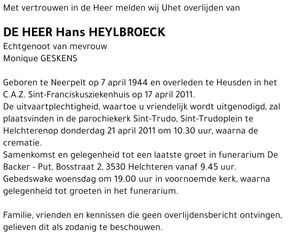 Hans HEYLBROECK