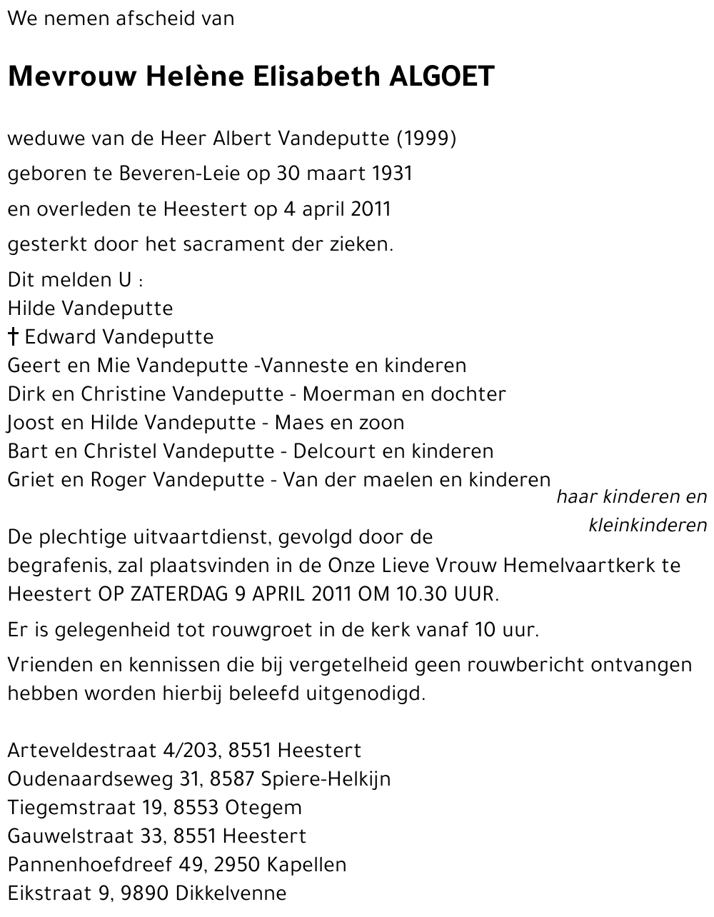 Hélène Elisabeth ALGOET