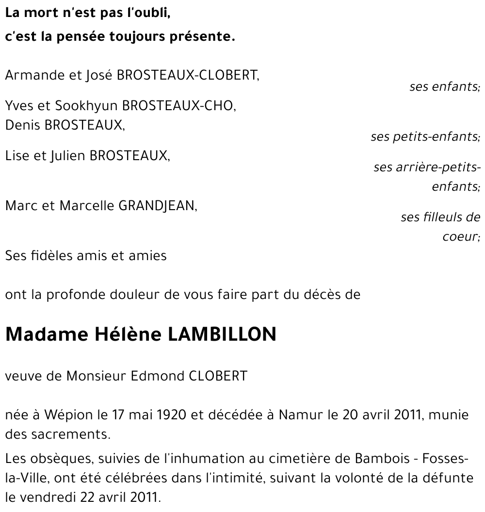Hélène LAMBILLON