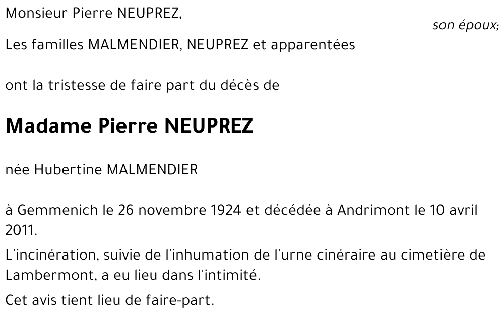 Hubertine MALMENDIER