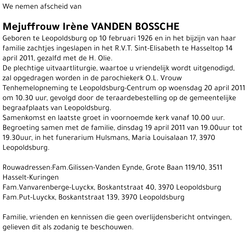 Irène Vanden Bossche