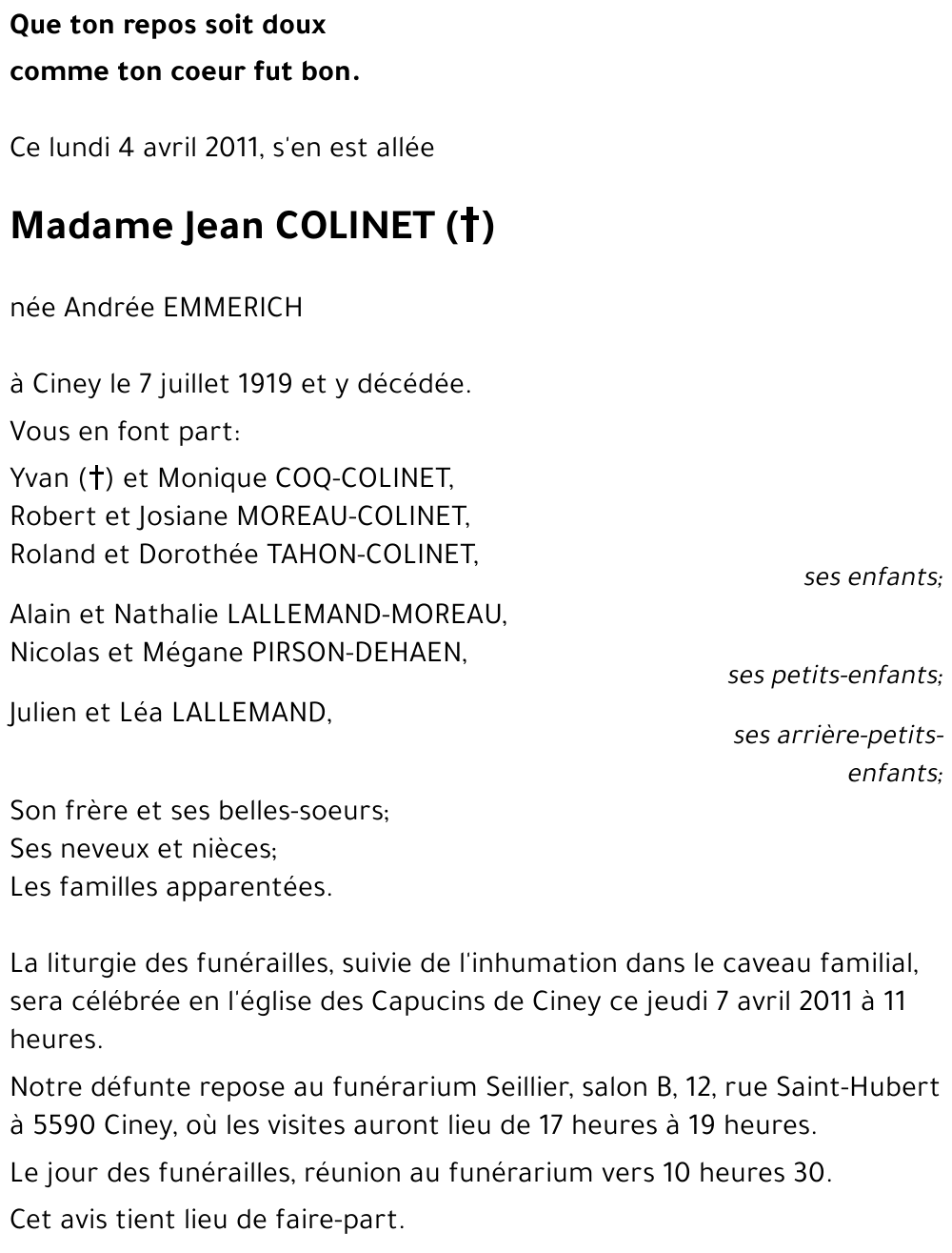Jean COLINET((+))