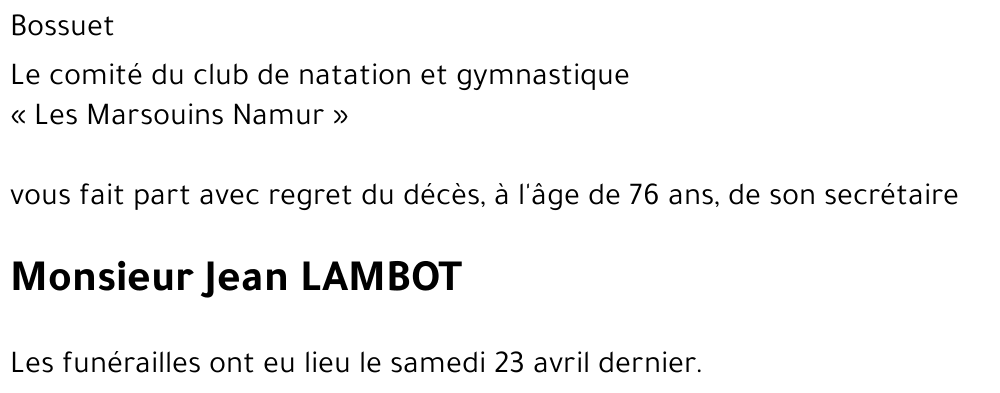 Jean LAMBOT